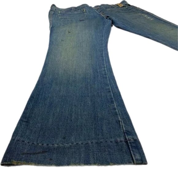 Old Navy Y2K Ultra Low Rise Boot Cut Distressed Jeans Size 16 40x33 VTG 2006 - Picture 6 of 9
